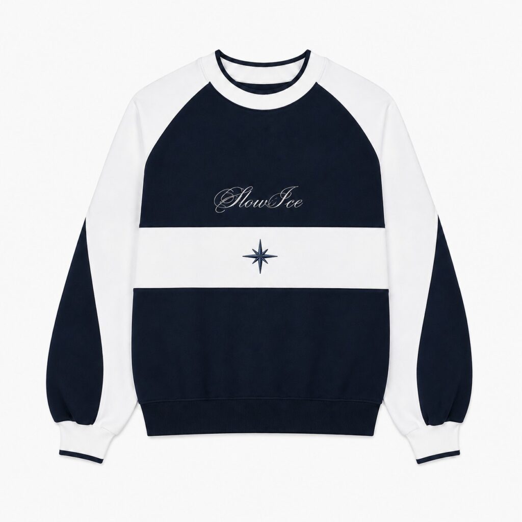 SlowIce Script Colorblock Crewneck