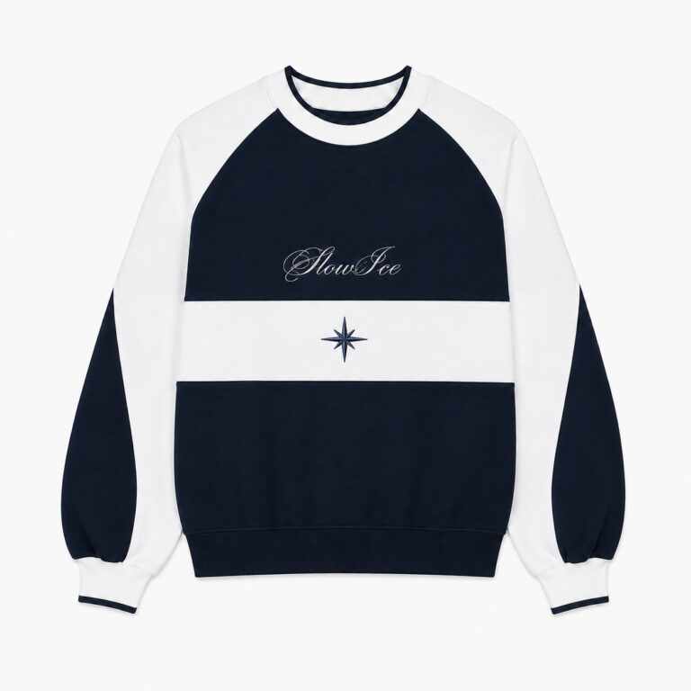 SlowIce Script Colorblock Crewneck